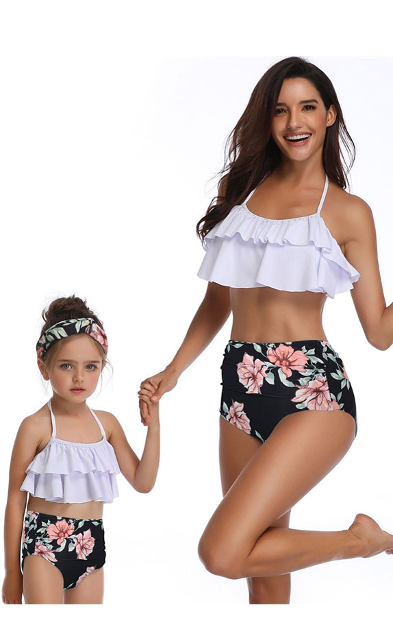 F4728-2 Mother Daughter Women Kids Baby Girls Swimsuit Bikini